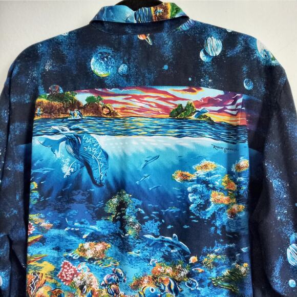 Vintage Reyn Spooner Hawaiian Shirt Robert Lyn Nelson M Ocean Space Button - Picture 5 of 8
